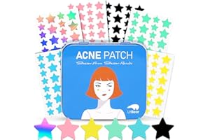 ‎LITBEAR LitBear Sternförmige Pimple Patches, 6 Farben 168st. Sternförmige Akne-Streifen mit Box, Teebaumöl und Centella Asiatica Öl, Hydrokolloid Pickel-Patches fürs Gesicht Niedliche Pickel-Streifen