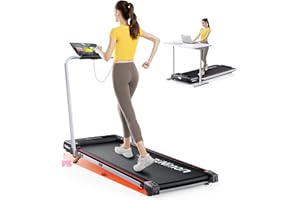 RUNIMON Tapis de Course, 6 en 1 Tapis de Marche Pliable Inclinable, Pente 9%, 12 km/h, 2.5HP, Tapis Roulant avec 2 Écrans LED, APP Intelligente, Deux Modes de Contrôle