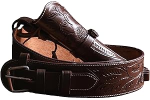 ‎HULARA Hulara Full Grain Buff Leather 22 Caliber Tooled Western Holster Heritage Rough Rider 22 Holster Western Gun Belt Heritage 22 Holster Cowboy Holster Ruger Wrangler Holster 22 Revolver Holster