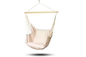 HOBEA-Germany Hängesessel Hängestuhl Hängesitz mit 2 Kissenhüllen (XXL (bis 140kg belastbar), Toskana)