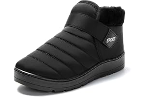 JOMIX Zimowe botki męskie, ciepłe buty zimowe z podszewką, zapięcie na rzepy, antypoślizgowa podeszwa, do użytku na zewnątrz