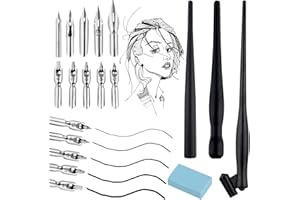 Prmape Juego de 13 soportes para plumas y bolígrafos, manga de dibujos animados, 2 plumas, 1 goma de borrar