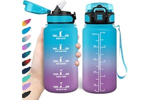 HoneyHolly Borraccia 500Ml, Senza BPA & A Prova di Perdita, Borraccia con Cannuccia, Reutilizables, Scuola Elementare, Cantimplora Motivazionale per Scuola, Palestra, Ufficio, Running