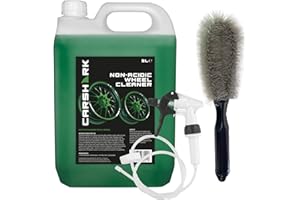 CARSHARK Wheel Cleaning Kit, Non Acidic Wheel Cleaner 1 x 5 L, 1 x Long Hose Trigger and 1 x Wheel Brush (Black)