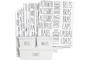 Talented Kitchen 134 guardaroba, abbigliamento e scarpe etichette. 134 All Caps Label Sticker. Etichette resistenti all'acqua. Decals Storage Organization per cestini e contenitori (set di