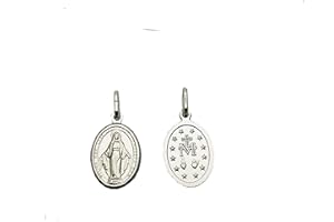 DE BUSSY 2 Medallas Virgen Milagrosa 12mm Plata de Ley (Pack 2 Unidades)