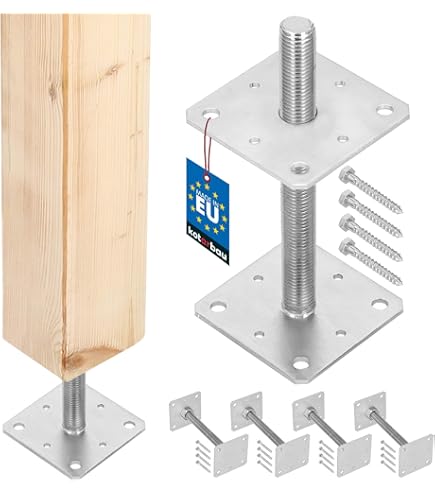 Screw Post Support 110 X 110 X 250 Mm Adjustable Hot-Dip Galvanised Height Adjustable Concrete Anchor Base For Fence Posts - View #14