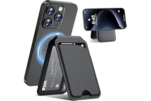 PINPURE Magnetische Brieftasche für iPhone Handy Kartenhalter mit Verstellbarer Ständer 5 Kartenhalter ID Fenster RFID Blocker PU Leder Brieftasche für iPhone 15/14/13/12 Serie, Nicht für iPhone 13/12 Mini