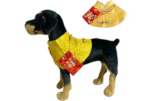 BT BEAR Dog Chinese New Year Costume Pets Knot Buttons Tang Suit Neck Strap Scarf Dog Chinese Style Cloak Coat Pet Vest for Cats Puppies Teddy Bichon Small Dogs (L,Gold)