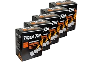 Tiger Tim 200 Sachet Firelighters Mess-Free Safe Odourless Instant Fire Starter for Wood Burners Barbecues Stoves Grills Campfires