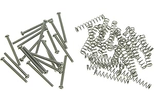 Dopro Pack of 20 USA/Imperial Thread Guitar Humbucker Pickup Screws Humbucker Pickup Height Screws with Springs for/EMG/Seymour Duncan/Dimarzio Nickel