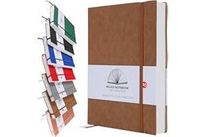 HIJYOO Notebook A5 Lined Notepad 320 Pages 100gsm Paper Thick Notebook Journal with Inner Pocket, and 2 ribbon page marker for Office School Home Business Writing & Note Taking (Brown)