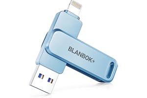 BLANBOK+ Apple MFi-zertifizierter USB Stick für Handy,3-in-1-Flash-Laufwerk für iPhone, iPad, Android & PC, Tragbarer Highspeed USB 3.0 Speicher,Fotos & Daten‑Backup Speicherstick (Blau, 256, GB)