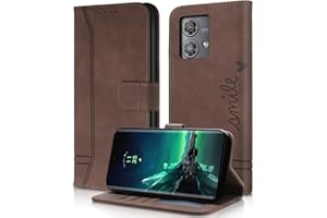 AsWant etui na Motorola Edge 40 Neo - etui z premium skóry PU z klapką, uchwyt na karty, magnesowane zapięcia, ochronna powłoka na Motorola Edge 40 Neo (Brązowy)