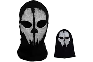 BAIYSFFG Balaclava pour Hommes Masque Complet d'horreur Ghost Mask,de Ski pour Costume de Robe de Fantaisie - Cosplay - Airsoft Motorcycling Paintball