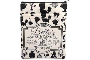 BAUNA Belle Cartoon Merchandise Ispirato Libro Sleeve Belle Tea Party Book Cover Principessa Beast Amanti Regalo Belle Bookish Regalo WDW Regalo per i fan (Belle's Book BM)