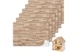 6 ark självhäftande golvbeläggning för dockhus, dockhus tapet, dockhus golvbeläggning, dockhus tapeter självhäftande, 29,8 x 21 cm, för dockhus skala 1:12, miniatyr inredning gör-det-själv