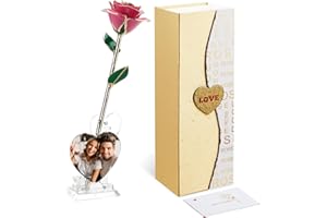 Mikasol 24K Vergoldetes Infinity Blumenrosen-Dekor - Geburtstagsgeschenk FüR Oma, JubiläUmsgeschenk FüR Mama, Geschenke FüR Frauen Zum Valentinstag Muttertag Harz Konservierte Glasrose (Rosa)