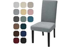 YSTELLAA Fundas para Sillas De Comedor Pack 6, Fundas Sillas Elástico, Ajustables, Chair Cover, Modernas, Lavables, Suaves Y Cómodas, Decoración para Banquetes/Salones, Gris Claro