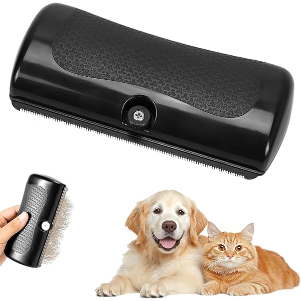 Fellblitz Bürste Für Katzen & Hunde - 2 Stück, Selbstreinigend, Einfach Zu Reinigen (braun/blau)