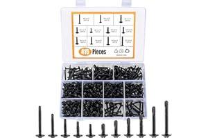 JINZEYOU 415 Stk Bohrschrauben Selbstschneidende, Selbstbohrende Schraube, Edelstahl Blechschrauben Kit, Rundkopfschrauben mit Bohrschwänzen - M4,2/M4,8