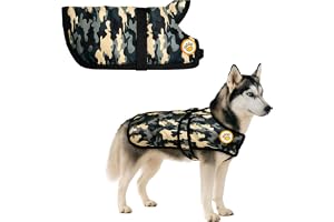Tails Of Joy Army Dog Coat Warm Winter Jacket for Dogs Camouflage Waterproof Dog Clothes, Padded & Washable Dog Hoodie for Small, Medium & Large Dogs - (Size- 20 Inch)
