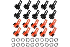 TMRBBESTY Cintre De Leurre,Crochet de Canne à Pêche,Pêche Porte Appât,40 Pièces Porte-Hameçons en Plastique,Accroche Leurre,pour Fixation Accessoires de Canne à pêche,Noir,Orange