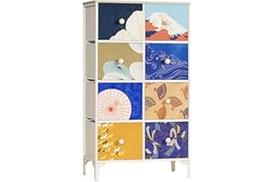 LYNCOHOME Chest of Drawers, Fabric Storage Unit with Deep and Large Drawers, Tall Dresser for Bedroom, Living room, Kid's room, Closet, Entryway.