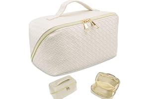 OdiuK Kosmetiktasche Portable Schminktasche Large Portable Make Up Tasche Bag für Frauen, Damen PU Leder Fassungsvermögen Wasserdichter Schminktasche Organizer für Kosmetik Reisen Geschäftsreise