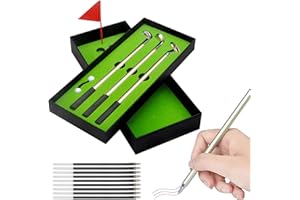 Stylos à Bille de Golf, Golf Homme Mini Bureau pour Stylo À Bille De Golf Coffret Cadeau Mini Golf Club Stylo à Bille Vert Ensemble de Stylos à Bille Golf Cadeaux d'anniversaire pour Hommes