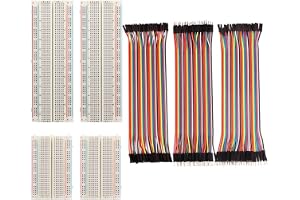 FTCBlock 4 Pieces Breadboards Kit with 120 Pieces Jumper Wires for Arduino Proto Shield Distribution Connecting Blocks
