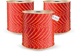 DQ-PP Corde Polypropylene | Rouge | 10 mètres | 2 millimètres d'épaisseur | Grapin Cordage | Marine Ficelle | Filet Cordage Cordelette Levage