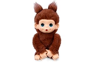 Little Live Pets Baby Monkey Minis – Chikki Cherry. Interaktiv husdjursleksak. 20+ ljud och reaktioner. Mjuk brun päls. 18,8