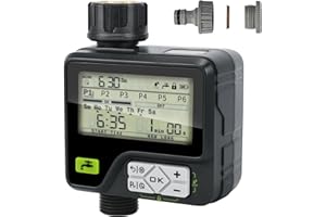 VAYALT Programmateur d'arrosage de jardin - Minuterie de contrôle du système d'irrigation - Minuterie d'arrosage - Arroseur automatique - Sécurité enfant - Retardateur de pluie