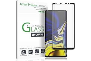 amFilm Folia ochronna dla Galaxy Note 9, pełna osłona ekranu ze szkła hartowanego do Samsung Galaxy Note 9 (czarny)
