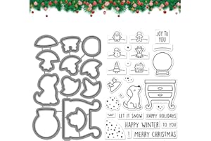 EMBHLITFE Troqueles de Corte y Sello Feliz Navidad Troqueladoras para Manualidades Sellos de Album de Recortes para Hacer Tarjetas Plantilla de Acero al Carbono Die