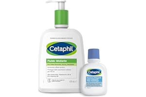 Cetaphil Fluido Idratante Crema Corpo, Senza Profumo, Formato 470 ml + Emulsione Detergente Viso e Corpo, Senza Profumo, Formato Viaggio 29 ml