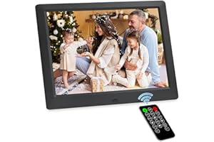 TMCC 9 Inch Digital Photo Frame HD IPS Full Angle High Resolution LCD Screen, No Wifi Digital Picture Frame Support Video and Pictures Player, Calendar Function and Remote Control (Black)