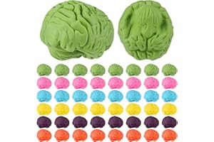 Gilprop 48 Pcs Brain Shaped Erasers Bulk 1 Inch Mini Brain Rubber Pencil Erasers Fun Classroom Supplies Birthday Halloween Party Favors, Cute Novelty Gifts for Students Reward Prize Filler, Colorful