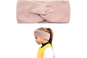 DHSBGWSX 1 Stück Rosa Mädchen-Stirnband, Gestricktes Stirnband Für Kinder, Atmungsaktives, Rutschfestes Stirnband, Einfarbiges Sport-Stirnband, Geeignet Zum Tanzen, Laufen Und Radfahren