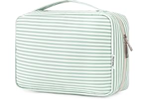 NARWEY Neceser Mujer Grande – Neceser para Colgar, Neceser para Hombre y Mujer – Bolsa de Aseo 1, Za-Menta Rayas