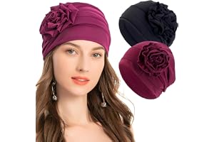 THQAE 2 st chemo huvudbonader dam, huvudduk dam, turban dam, cellplast huvudbonader set för kvinnor, ventilerande cancer huvu