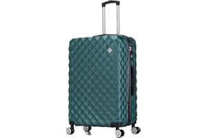 Preston Morgan Suitcase Large on 4 Dual Spinner Wheels Super Lightweight ABS Hard Shell Hold Check in with Built-in TSA Lock (Pink, 110 Liter)
