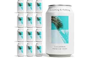 Something & Nothing Cucumber Flavoured Sparkling Water, 12x 330ml Cans | Lightly Carbonated Fizzy Soda Waters Infused with Added Grape & Lemon Juice | Vegan & Low Calorie Multipack Healthy Soft Drinks