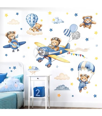 Kina - Autocollants Muraux Enfant Effet Tissu Doux Repositionnables Pour Chambre Bébé
