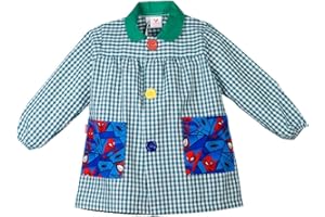 KLOTTZ - Babi guardería con bolsillos de tela Spiderman. Bata colegial Niñas