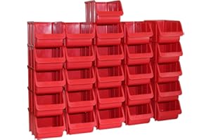 HERGESTELLT FÜR BAUPROFI 26x Profi Sichtboxen PP Größe 3 rot NEU Stapelbox Sicht-Lagerbox Boxen Sichtbox