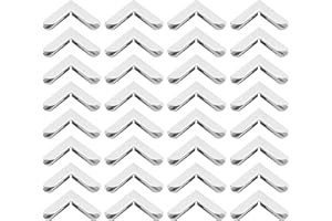 PATIKIL Angoli per Libri in Metallo da 32mm, 50pz Angoli per Foto Proteggi Angoli per Libri Decorativi in Metallo Retrò per Creazione Album Ritagli Rilegatura Libri, Tono Argento