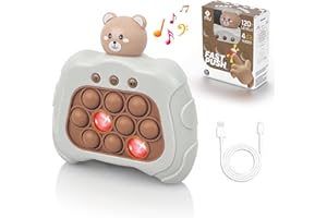 【Aucune pile requise】 m Mu Rechargeable Pop It Electronique Fidget Toys Anti Stress, 4 Modes, 120 Niveaux, en Silicone.Cadeau Idéal pour Les Enfants Et Les Adultes. Pop It Lumineux, Anti Stress Enfant