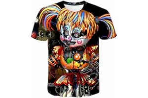 Zhongkaihua T-shirt décontracté à manches courtes Five Nights at Freddy's pour jeunes garçons et filles, imprimé 3D